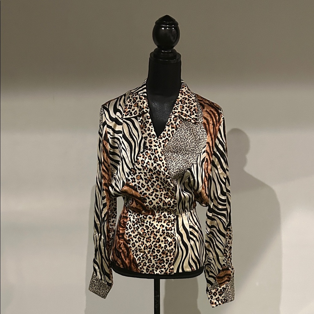VINTAGE ESCADA Animal Print BLOUSE